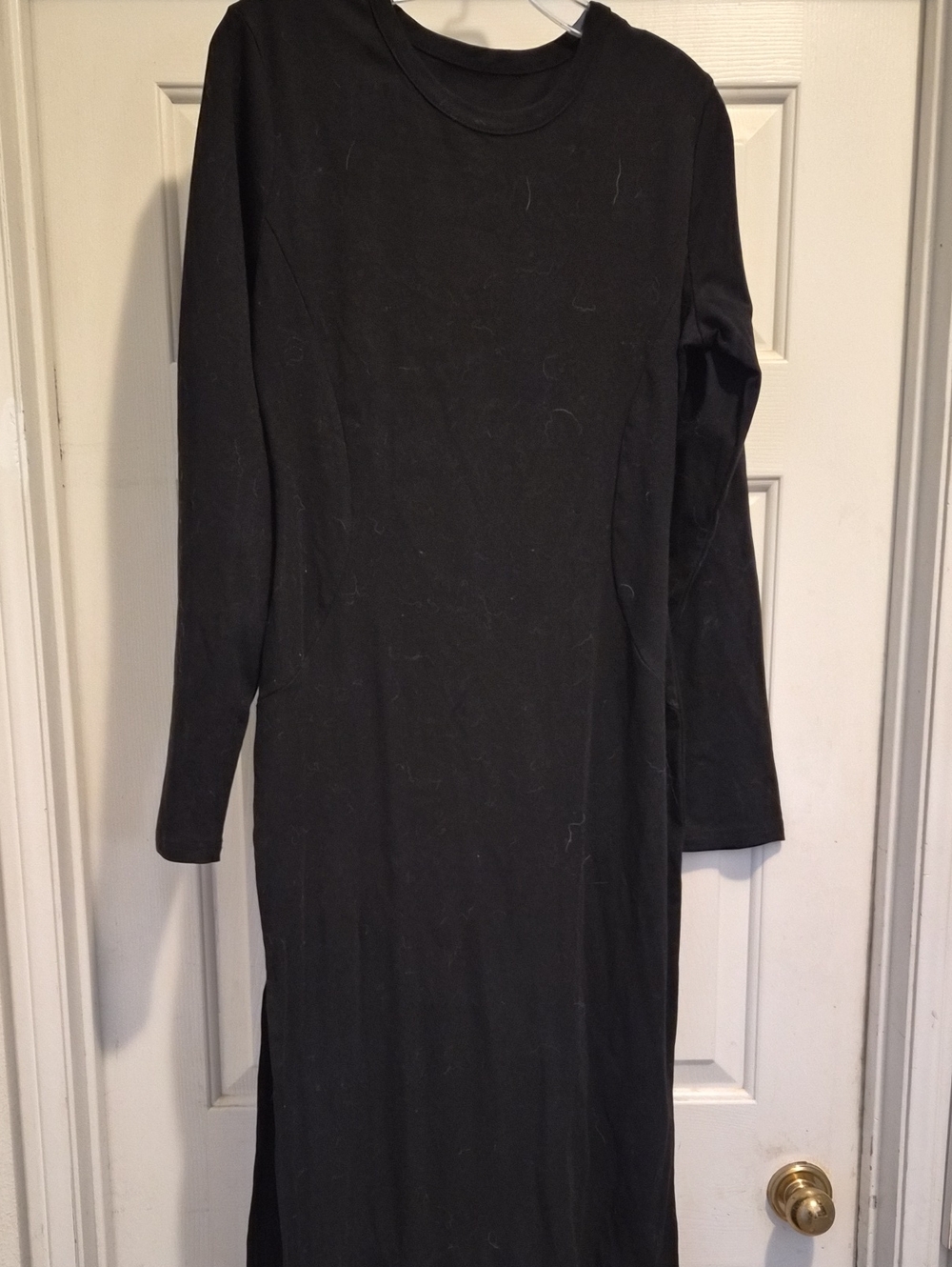 Black Long Sleeve Women's Floor Length Dress